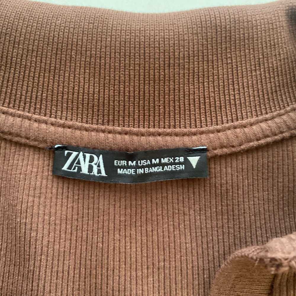 Zara Ribbed Polo - Brown - Picture 6 of 6